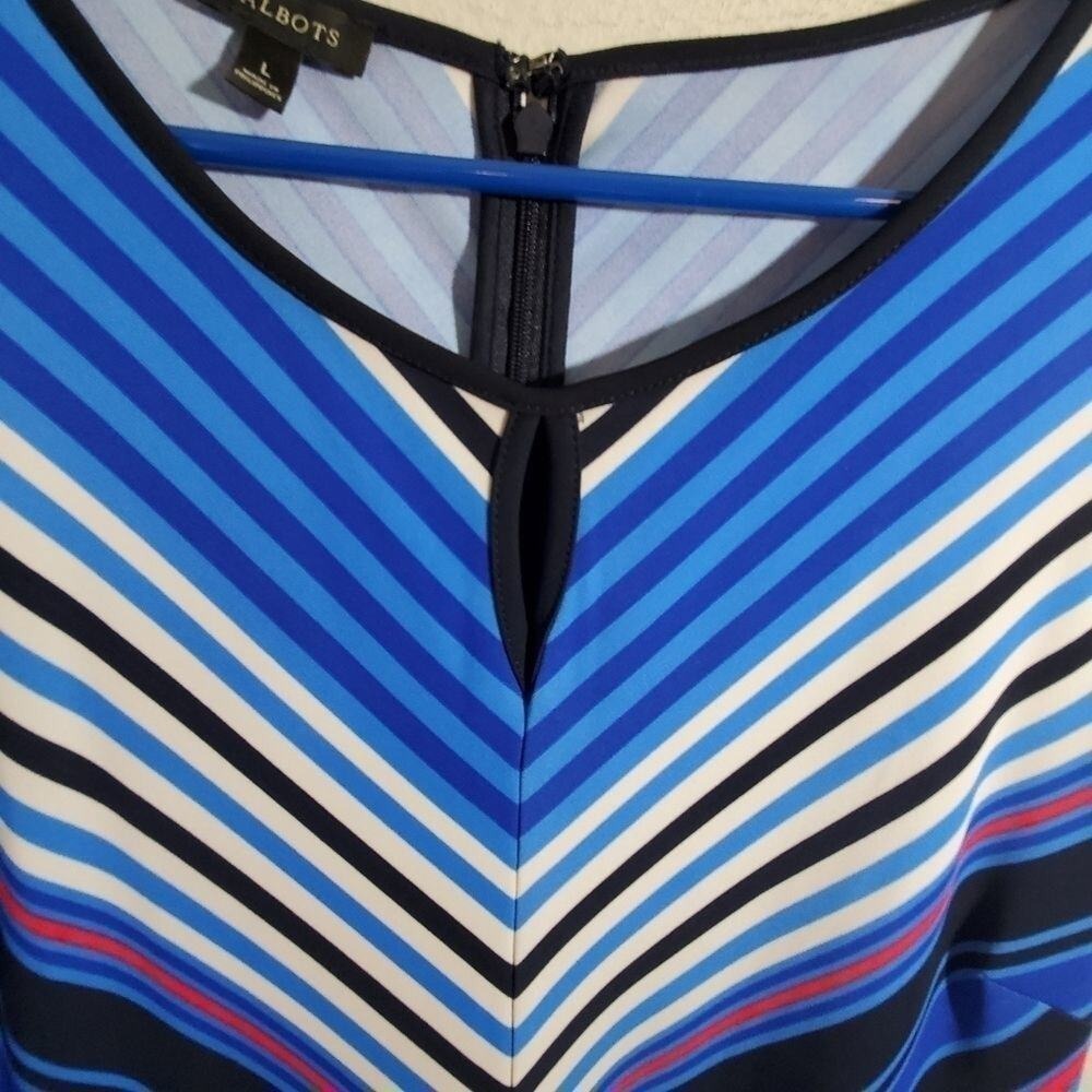 Talbots striped stretch dress size large - Picture 5 of 9